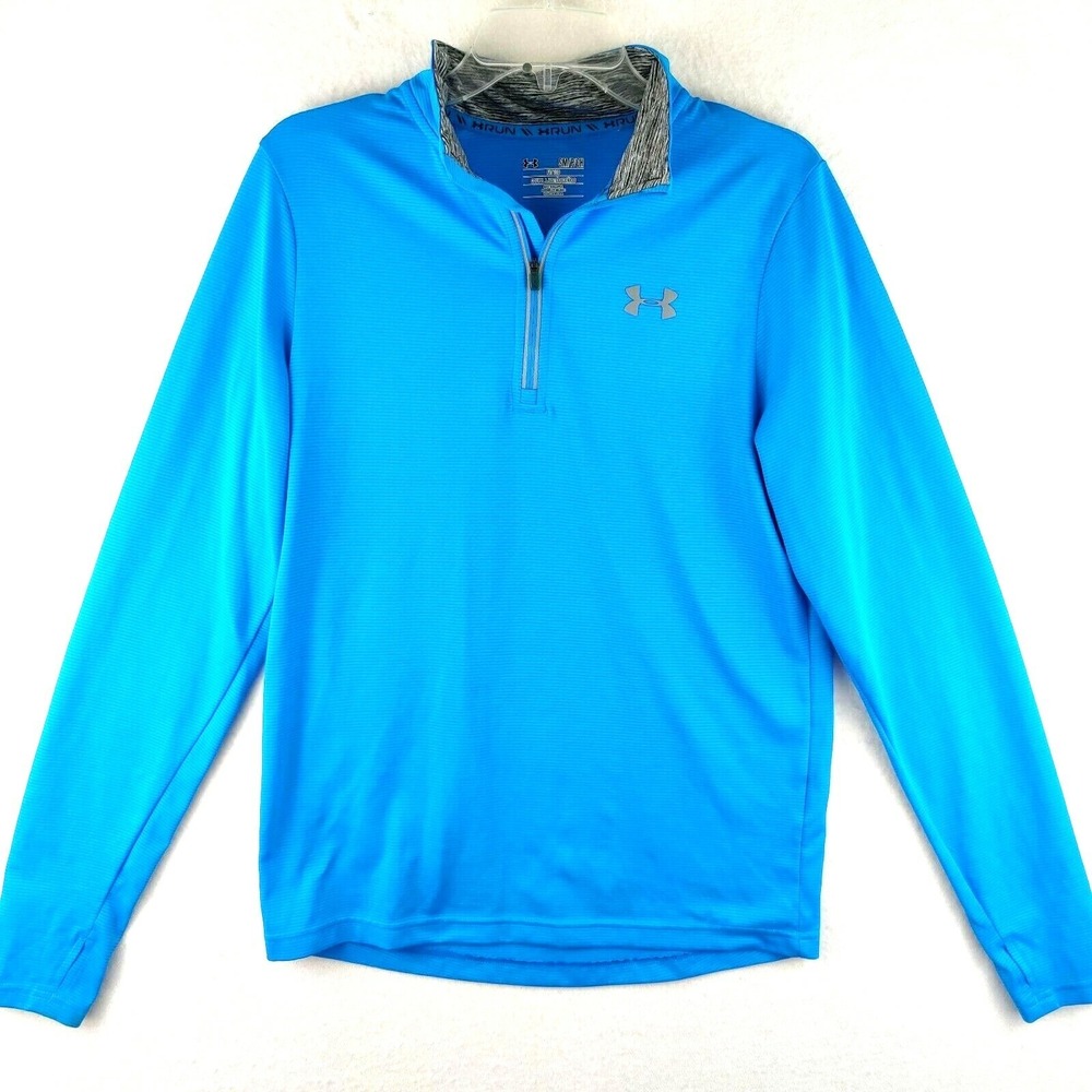 Under Armour Run 1/4 Zip Small Lightweight Pullover Sweater Blue Size S